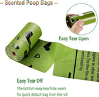 Dog Poop Bags Rolls: Leak-Proof Poo Bag with Dispenser – Large Unscented Poop Bags for Doggy Dogs (450 Count)- Green