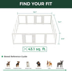 FXW AuraSpace Clear Acrylic Indoor Dog Playpen, 24" H, 16 Panels, White | Open View, Modern Home Fit, No Climbing Bars, Tool-Free Setup, For Puppies & Small Dogs