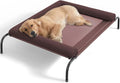 Cooling Elevated Dog Bed - Outdoor Medium Raised Dog Cot W/Breathable Mesh, Portable Pet Cot W/Removable & Waterproof Bolster,Elevated Dogs Beds