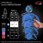 FLEXI® Classic Cord Retractable Dog Leash, Medium, 16 ft - Blue | German engineered, original flexi leash, durable quality for dogs up to 44 lbs, tangle-free, walking, reliable brake system