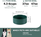 Havniva Ceramic Dog Bowls, 7.3” Dog Food and Water Bowl, Pet Feeding Bowl | Dog Food Bowl for Medium Dogs, Food-Grade Ceramic, Dog Water Bowl with Non-Slip Rubber Base, Large Capacity, Dishwasher Safe