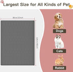 Largest Dog Food Mat, 48"x32" Silicone Dog and Cat Mat for Food and Water Bowls, Thinken Waterproof Non-Slip XXXL Pet Feeding Mat for Floors (Grayish Blue)