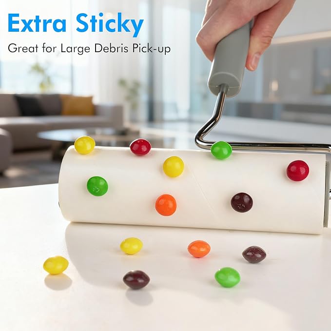 4-Pack Lint Roller Refills - 6.3 inch Width, 90 Sheets per Roll (360 Sheets Total)