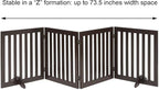 unipaws 24”H Free Standing Pet Gate for Dog Cat, 80”Wide Wooden Dog Gates | Foldable Pet Fence for Doorway, Stairs, Step, Expandable Doggy Barrier, Indoor Use