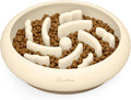 Slow Feeder Dog Bowls Made of Premium Food-Grade Silicone | Anti-Choking & Slow Eating for Improved Digestion, Non-Slip, Soft & Durable, Quiet Dog Bowl, Cute (Ivory, Standard)