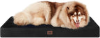 EHEYCIGA XXL Washable Dog Crate Bed with Memory Foam, 47x29Inch, Black | High Density Egg Crate Foam, Waterproof Liner, Removable Easy Clean Cover, Non-Slip Bottom, Fits Crate, Floor and Sofa