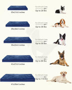 KSIIA Orthopedic Dog Bed for Large Dogs with Waterproof Lining, Blue, 41x27 | Deluxe Soft Plush Dog Crate Bed, Washable Pet Mat with Removable Cover & Egg Crate Foam for Large Dogs Sleeping & Relaxing