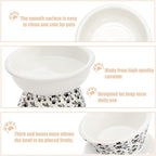 2 Pack Ceramic Elevated Cat Bowls, 6" Extra Wide Tilted Raised Pet Dish, Whisker Friendly Food and Water Bowl for Small Dogs, Anti Vomiting & Protect Pet's Spine, Microwave Dishwasher Safe