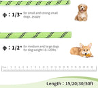 Long Dog Leash for Training 15Ft-Reflective Nylon Rope with Swivel Hook-Recall Agility Lead for Large Small Medium Dogs Outside Walking Hiking-Green