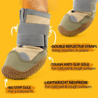 Dog Boots for Large Dogs, Medium Dog Boots & Paw Protectors for Hardwood Floors, Outdoor Dog Booties for Hot Pavement Winter Snow Hiking, Dog Shoes with Reflective Strips