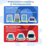 Crystal Cat Litter & Disposable Litter Trays 5 Sets, Compatible with Petsafe Scoop-Free Classic/Legacy/Smart Litter Boxes, Triple Leakproof, Premium Odor Control & Simple one-Hand Disposal