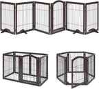 unipaws 144" Extra Wide Dog Gate and Pet Playpen with Walk Through Door