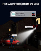 2K Solar Security Cameras Wireless Outdoor, 360°PTZ Outdoor Camera | Battery Powered, Color Night Vision, 2-Way Audio, PIR+AI Motion Detection, IP66 Waterproof, Work with Alexa&Google Assistant