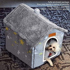 BXEBUI Dog House Indoor Memory Sponge, Foldable Dog House Kennel Bed Mat with Cushion for Small Medium Large Dogs Cats, Winter Warm Cat Nest Puppy Cave Sofa Pet Products (Medium)