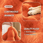 SOMAHE Plush Dog Bed Mat, Machine Washable, Large 35x27 Vibrant Orange | Machine Washable + Non-Slip Paw Bottom: plush dog mat stays fluffy and helps reduce sliding on indoor floors.