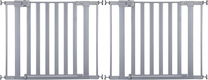 Safety 1st Baby Gate, Adjustable 29"-38" Wide, Pressure Mount | Walk Through Door | Silver | 2-Pack | Pet Compatible