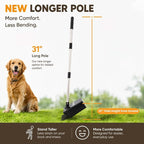 Neater Pet Brands Lift N’ Bag 2.0 Dog Pooper Scooper with Bag Attachment & 31" Pole for Small to Large Dogs, New Longer Pole, 195 Refill Bags, Heavy Duty Dog Poop Scooper for Yard, One-Hand Use