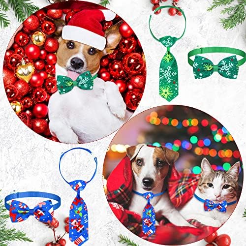 Sadnyy 50 Pcs Christmas Dog Bow Ties Neckties Adjustable Collar - Image 6