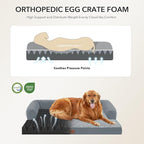Waterproof Orthopedic Dog Bed for Extra Large Dogs, 48x30in, Grey | Orthopedic Foam Eases Joint Pressure, Bolsters Supports Head And Neck, Washable Pet Beds, Removable Cover, Non-Slip Bottom