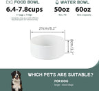 Havniva Ceramic Dog Bowls, 8.3” Dog Food and Water Bowl, Pet Feeding Bowl | Dog Food Bowl for Large Dogs, Food-Grade Ceramic, Dog Water Bowl with Non-Slip Rubber Base, Large Capacity, Dishwasher Safe