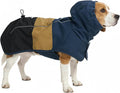 Spark Paws Dog Raincoat, Waterproof Windproof Rain Jacket, for Small Medium Large Extra Large Dogs, Reflective Breathable Full-Body Coverage Dry Suit - Blue Gold Black - 2XL
