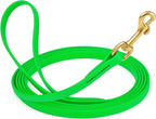 Viper Biothane K9 Working Dog Leash Waterproof Lead for Tracking Training Schutzhund Odor-Proof Long Line with Solid Brass Snap for Puppy Medium and Large Dogs, 20ft Tropical Green