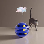 Cat Toys for Indoor Cats, Interactive Cat Ball Track with Feather | Kitten Toy Tumbler, 3-Layer Self Spinning Cat Ball Tower for Bored Indoor Adult Cats