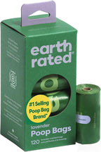 Earth Rated Dog Poop Bags for Dogs, 120 Leak Proof Refill Rolls, Lavender | Extra Thick Waste Bag Refill Rolls