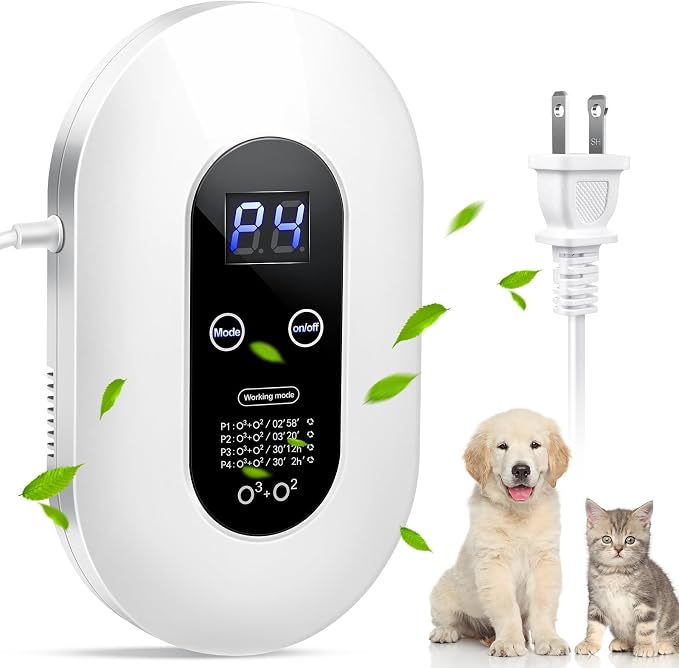 Ozone Odor Eliminator for Strong Odor 99% Cat Litter Deodorizer Dog Poof | Odor Removal Air Ionizers Home Plug-in Air Purifier for Bedroom, Toilet, Kitchen, Pets, Smoke, Formaldehyde Air Freshener