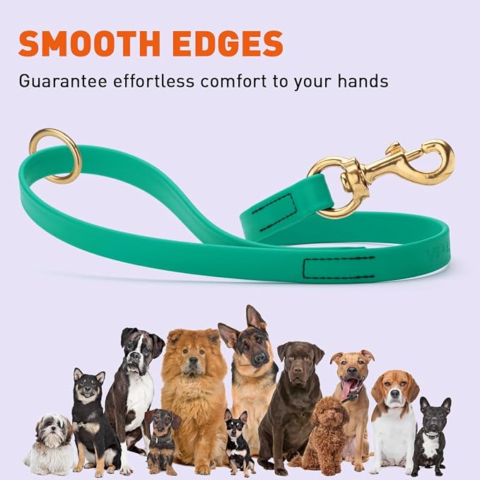 Viper Biothane K9 Working Dog Leash Waterproof Lead for Tracking Training Schutzhund Odor-Proof Long Line with Solid Brass Snap for Puppy Medium and Large Dogs 20in, Teal