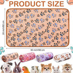 Reginary 4 Pcs Guinea Pig Fleece Cage Liners, Paw Print, 35 x 24 Inch - Image 3