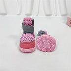 Anti Slip Dog Shoes Paw Protectors for Hardwood Floors,Breathable Puppy Boots with Adjustable Straps for Hot Pavement Beach_3#(Pink)