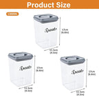 1.37 Qt Pet Food Storage Containers, Airtight Dog Food Storage Container with One-Touch Opening, Dog Treat Container with a Stickers & Pen,Suitable for Pet,Bird Seeds,Dog & Cat Treats(Gray)