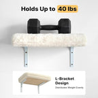 Veehoo Cat Wall Shelves for Large Cats, 2-Pack Cat Shelf for Climbing | 20.5"×15.7" Large Cat Wall Furniture with Soft Cushion Perch Bed, 40 lbs Support, Fits 16 Inch Drywall