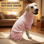 Dog Pyjamas PJS Sweater Clothing and Loungewear Suitable for Medium to Large Breeds of Dogs, Neutering Suits, Extra-Large Stretch Fabric, Four-Legged Dogs Clothes Pyjamas (Sweater Pink, 2XL)