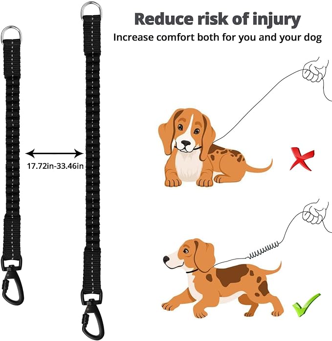 jenico Long Dog Leash 30FT: Heavy Duty Rope Leashes for Dogs Training with Swivel Lockable Hook Reflective Threads Bungee and Padded Handle - Dog Lead for Large Small Medium Dogs Outside