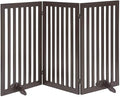 unipaws 36”H Free Standing Pet Gate for Dog Cat, 60”Wide Wooden Dog Gates | Foldable Pet Fence for Doorway, Stairs, Step, Expandable Doggy Barrier, Indoor Use