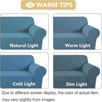 H.VERSAILTEX Stretch Sofa Covers 4 Seater Sofa Slipcovers for Living Room Feature Thick Checked Jacquard Fabric with Elastic Bottom, Sofa X-Large - Storm Blue