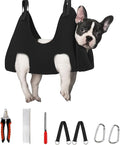 Supet Dog Grooming Hammock for Nail Trimming, Pet Grooming Hanging Harness | Restraint Dog Leashes Sling, Stress-Free Animal Holder Set for Clipping Nails, Ear & Eye Cleaning, Medicine(Black, S)