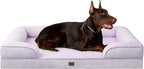 EHEYCIGA Orthopedic XXL Dog Bed, Waterproof Washable XL Big Pet Bed 48" | Non-Slip Bottom and Egg-Crate Memory Foam Extra Large Pet Couch Bed with Washable Removable Cover, Lilac