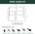 FXW AuraSpace Clear Acrylic Indoor Dog Playpen, 35" H, 8 Panels, White | Open View, Modern Home Fit, No Climbing Bars, Tool-Free Setup, For Medium Dogs