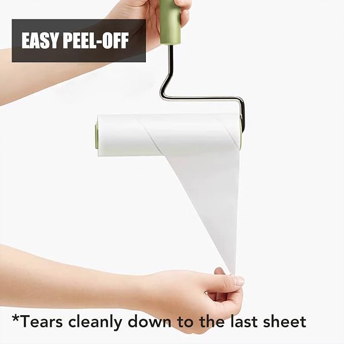 Extra Sticky Large Surface Lint Roller, 6.3''Wide Roller for Pet Hair | Long Handle Lint Remover for Couch, Furniture, Clothes, Dog & Cat Hair Remover (1 Roller + 360 Sheets)
