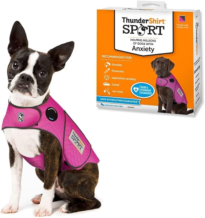 ThunderShirt for Dogs Calming Anxiety Vest, X Small, Fuchsia Sport | Skin-Friendly Dog Anxiety Shirt, Helps Reduce Stress from Thunder, Fireworks & Travel