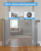 2-Pack Retractable Baby Gate for Stairs-33”Height, Expands up to 55”Width-Safety Gate for Infants, Toddlers, Dogs & Pets-Easy Install, Secure Closure, Gray Mesh Design for Indoor & Outdoor Use