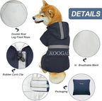 Hooded Pet Dog Raincoat for Small Sized Apparel Poncho Waterproof,Dog Clothes,Dog Jacket, Dog Raincoats Jacket for Small Sized Dogs(Navy Blue,2XL)