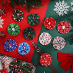 Kigeli 80 Pieces Christmas Dog Collar Flowers Bows Xmas Pet Charms,Santa - Image 5