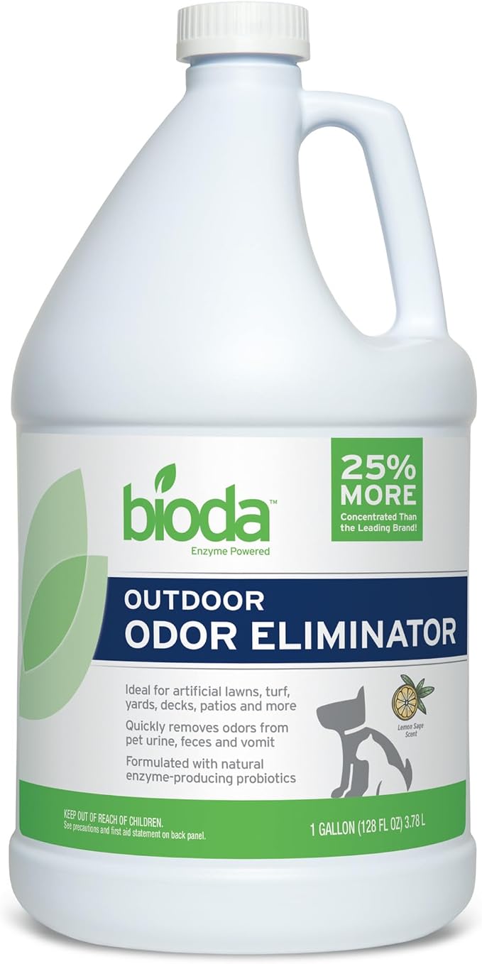 Bioda Probiotic Natural Outdoor Odor Eliminator, 1 gal Refill, Enzyme | Enzyme Cleaner Destroys Cat & Dog Odor, Neutralizer for Lawn, Artificial Grass, and Patios