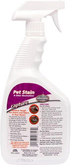Capture Pet Stain & Odor Spray - Enzyme Pet Odor Eliminator - 32oz (2 Pack) | Carpet Stain Remover for Cats & Dog Pee Smell, Cat Urine Destroyer, Carpet Cleaner Spray