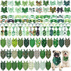 Reginary 120 Pcs Dog Bandanas Bulk Dog Bows Set Bow Ties Cat Scarf Colorful Washable Triangle Pet Kerchief Cute Bib for Summer Small Medium Large Pets Grooming Accessories Costume (St. Patrick's Day) by Reginary