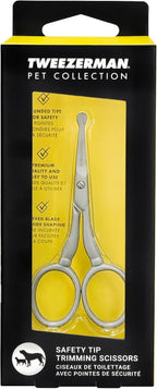 Tweezerman Pet Grooming Scissors-Rounded Tip Trimming Scissor for Dogs/Cats